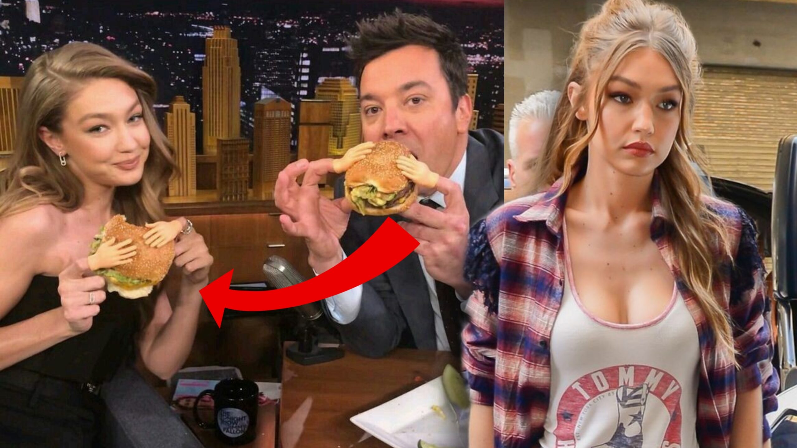 Gigi Hadid Eats Another Burger With Jimmy Fallon on 'Tonight Show